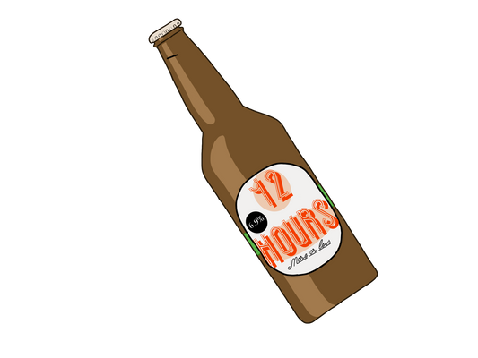 12 Hours Bottle Sticker