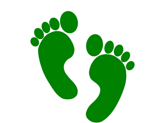 5 Toes Green Feet Sticker